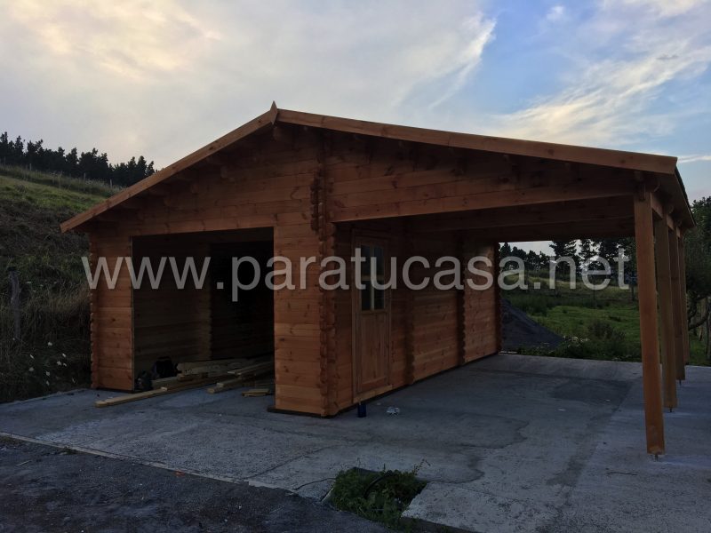 Garaje+carport 44mm - Paratucasa-garaje-de-madera