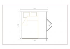 Camping pod 2,4x2,4m.